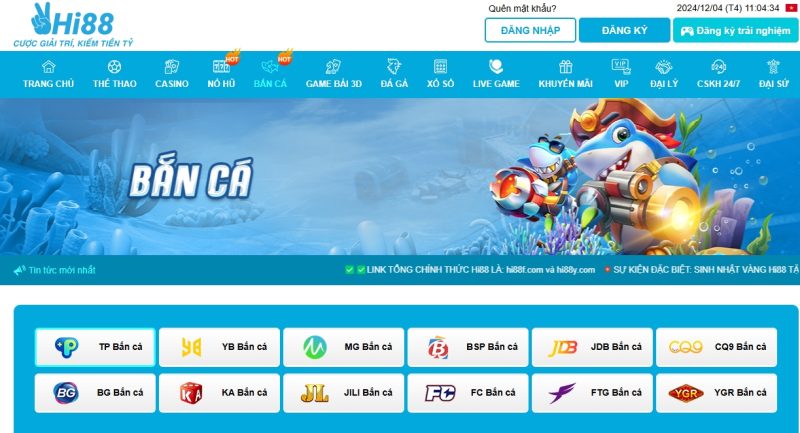 Nhà cái bắn cá uy rín Hi88