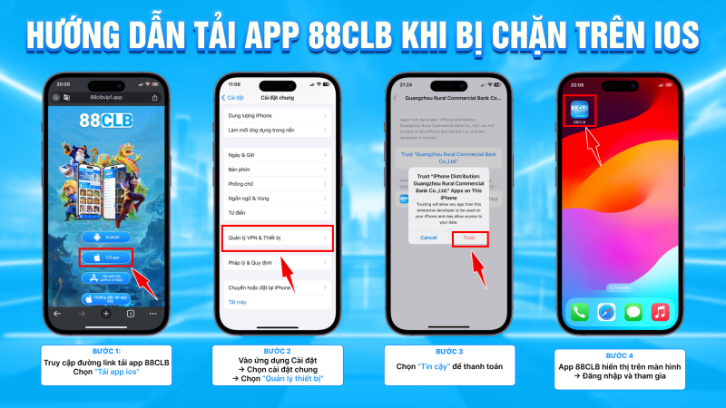 Tải và cài đặt app 88clb trên điện thoại iOS